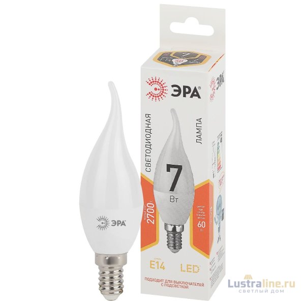 Лампа светодиодная Эра E14 7W 2700K LED BXS-7W-827-E14 Б0028482