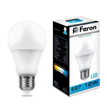 Лампа светодиодная Feron E27 12W 6400K Шар Матовая LB-93 25490