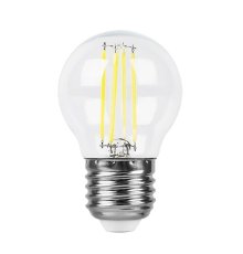 Лампа светодиодная филаментная Feron E27 7W 6400K прозрачная LB-52 38222