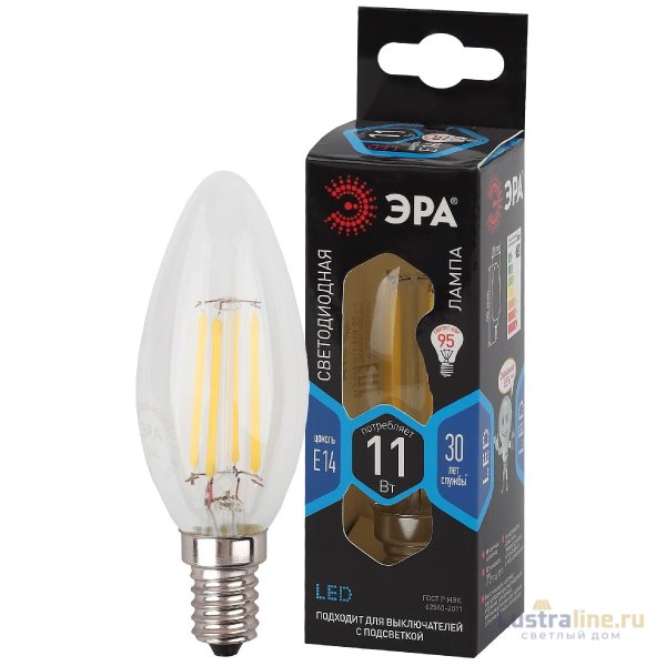 Лампа светодиодная Эра E14 11W 4000K F-LED B35-11w-840-E14 Б0046987 Лампа светодиодная Эра E14 11W 4000K F-LED B35-11w-840-E14 Б0046987