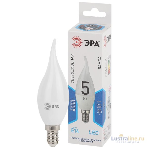 Лампа светодиодная Эра E14 5W 4000K LED BXS-5W-840-E14 Б0027968