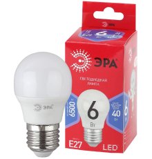 Лампа светодиодная Эра E27 6W 6500K LED P45-6W-865-E27 R Б0045357