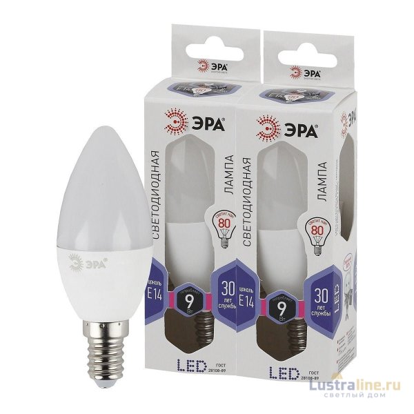 Лампа светодиодная Эра E14 9W 6000K LED B35-9W-860-E14 Б0031403