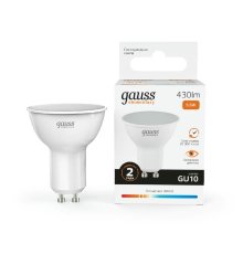 Лампа cветодиодная Gauss GU10 5.5W 3000K матовая 13616
