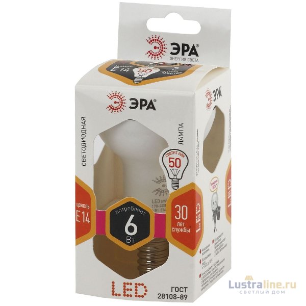 Лампа светодиодная Эра E14 6W 2700K LED R50-6W-827-E14 Б0028489