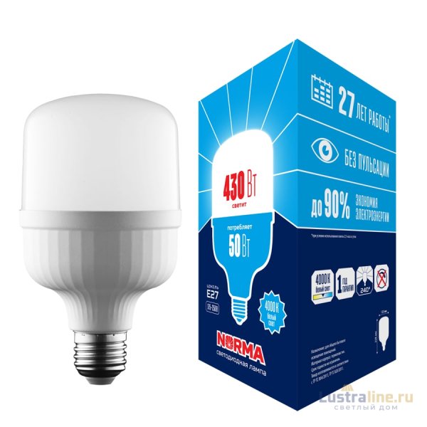 Лампа светодиодная Volpe Norma LED-M80-50W/4000K/E27/FR/NR UL-00006791 Лампа светодиодная Volpe Norma LED-M80-50W/4000K/E27/FR/NR UL-00006791