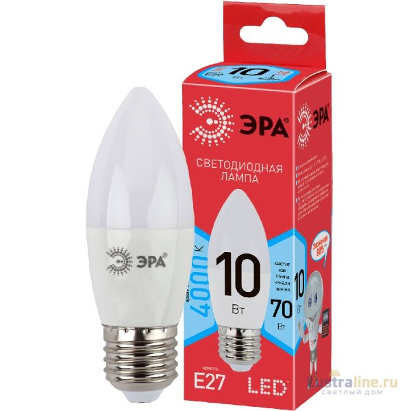 Лампа светодиодная Эра E27 10W 4000K LED B35-10W-840-E27 R Б0050696