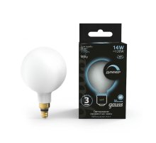 Лампа светодиодная филаментная диммируемая Gauss E27 14W 4100К матовая 153202214-D