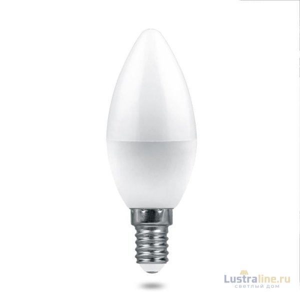 Лампа светодиодная Feron E14 6W 2700K свеча матовая LB-1306 38044