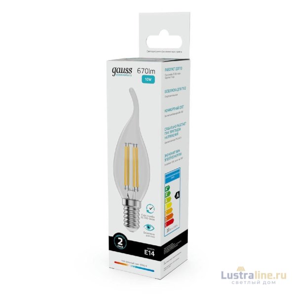 Лампа светодиодная Gauss Filament Elementary E14 10W 4100K 42120 Лампа светодиодная Gauss Filament Elementary E14 10W 4100K 42120