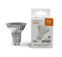 Лампа светодиодная Gauss Basic GU10 6W 3000K 10106162