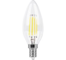 Лампа светодиодная филаментная Feron E14 11W 2700K Свеча Прозрачная LB-713 38006