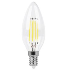Лампа светодиодная филаментная Feron E14 11W 2700K Свеча Прозрачная LB-713 38006