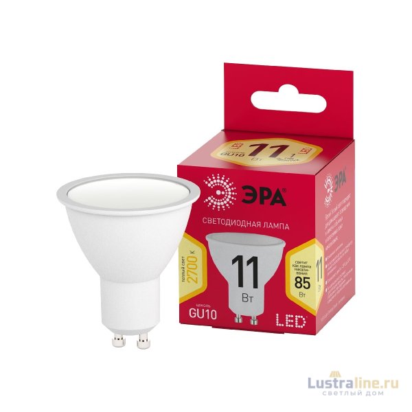 Лампа светодиодная Эра GU10 11W 2700K LED MR16-11W-827-GU10 R Б0056065 Лампа светодиодная Эра GU10 11W 2700K LED MR16-11W-827-GU10 R Б0056065