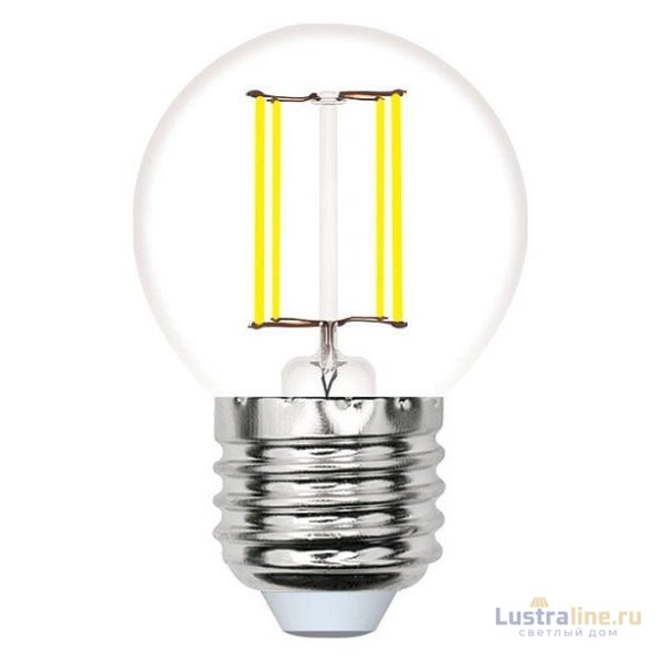 Лампа светодиодная филаментная Volpe E27 6W 4000K прозрачная LED-G45-6W/4000K/E27/CL/SLF UL-00008309 Лампа светодиодная филаментная Volpe E27 6W 4000K прозрачная LED-G45-6W/4000K/E27/CL/SLF UL-00008309
