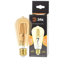 Лампа светодиодная Эра E27 7W 2400K F-LED ST64-7W-824-E27 gold Б0047664