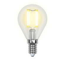 Лампа светодиодная филаментная (UL-00002207) Uniel E14 6W 4000K прозрачная LED-G45-6W/NW/E14/CL GLA01TR
