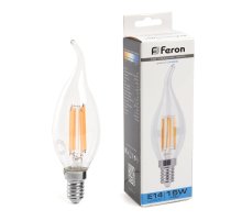 Лампа светодиодная Feron LB-718 Свеча на ветру E14 15W 6400K 38264