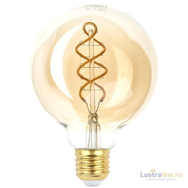 Лампа светодиодная Эра E27 7W 2400K F-LED G95-7W-824-E27 spiral gold Б0047663 Лампа светодиодная Эра E27 7W 2400K F-LED G95-7W-824-E27 spiral gold Б0047663