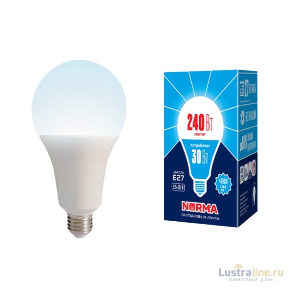 Лампа светодиодная Volpe Norma LED-A95-30W/4000K/E27/FR/NR картон UL-00005605 Лампа светодиодная Volpe Norma LED-A95-30W/4000K/E27/FR/NR картон UL-00005605