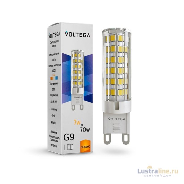 Светодиодная лампа Voltega Simple Capsule 7W 3000K G9 7187