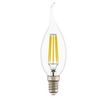 Лампа светодиодная филаментная Lightstar LED Filament Е14 6W 4000K свеча на ветру прозрачная 933604