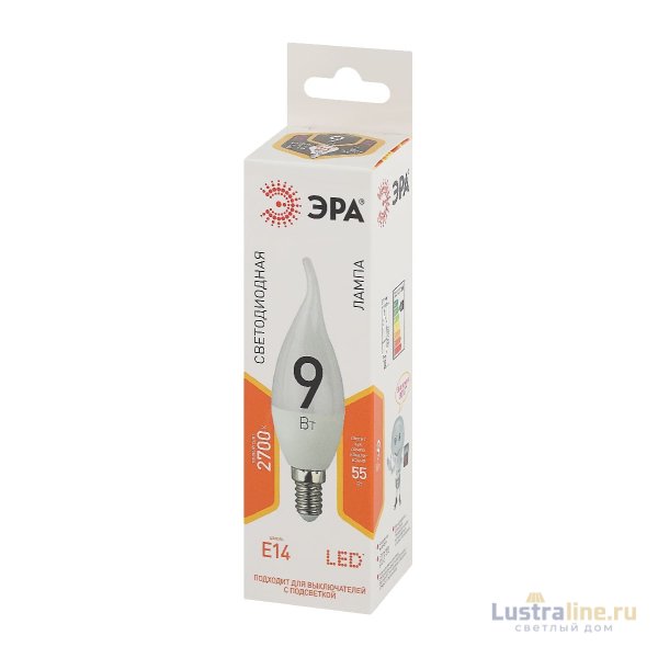 Лампа светодиодная Эра E14 9W 2700K LED BXS-9W-827-E14 Б0027973 Лампа светодиодная Эра E14 9W 2700K LED BXS-9W-827-E14 Б0027973
