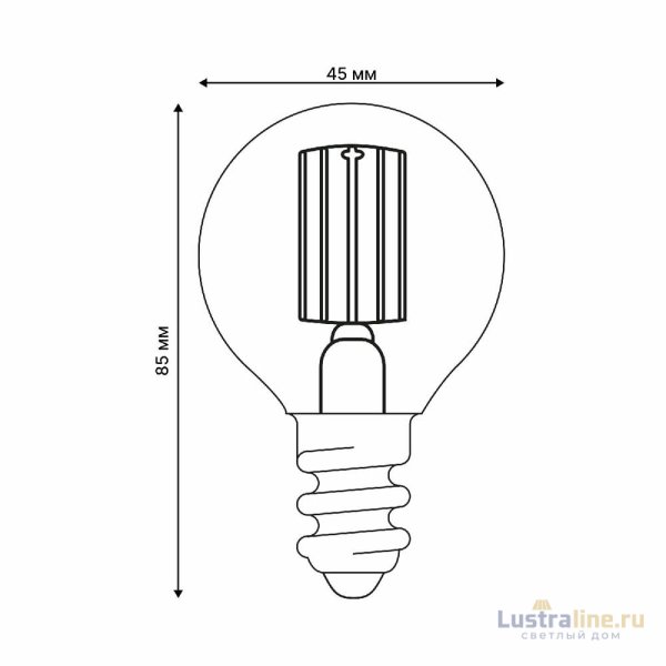 Лампа светодиодная филаментная Uniel LED-G45-4W/4000K/E14/CL GLY01TR UL-00011939