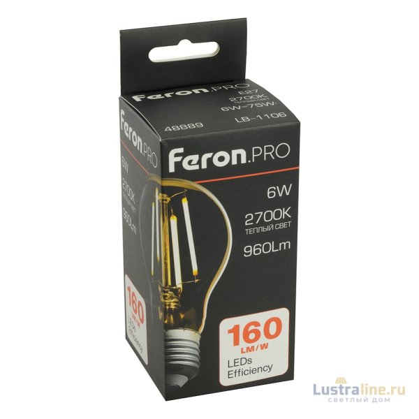 Светодиодная лампа Feron LB-1106 E27 6W 2700K 48889 Светодиодная лампа Feron LB-1106 E27 6W 2700K 48889