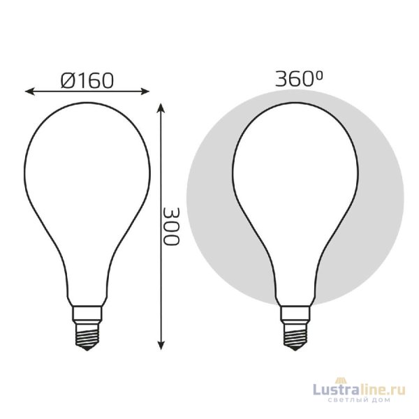 Лампа светодиодная филаментная диммируемая Gauss E27 10W 4100К матовая 179202210-D