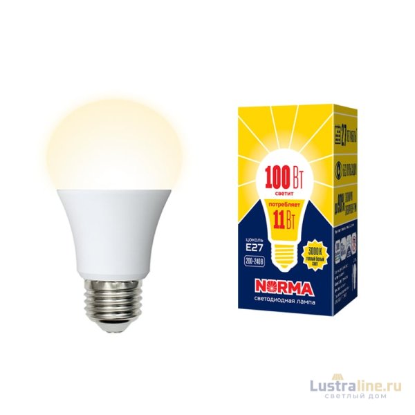 Лампа светодиодная (UL-00003787) Volpe E27 11W 3000K матовая LED-A60-11W/WW/E27/FR/NR Лампа светодиодная (UL-00003787) Volpe E27 11W 3000K матовая LED-A60-11W/WW/E27/FR/NR