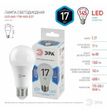 Лампа светодиодная Эра E27 17W 4000K LED A60-17W-840-E27 Б0031700