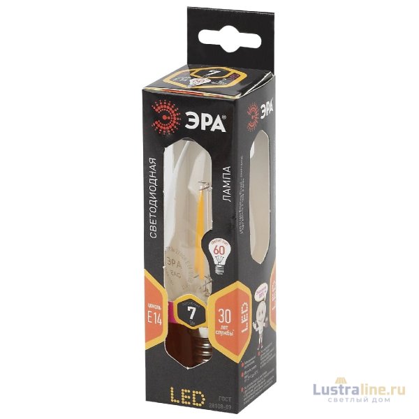 Лампа светодиодная Эра E14 7W 2700K F-LED B35-7W-827-E14 Б0027942