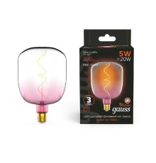 Лампа светодиодная филаментная Gauss E27 5W 1800K розовая 1010802105