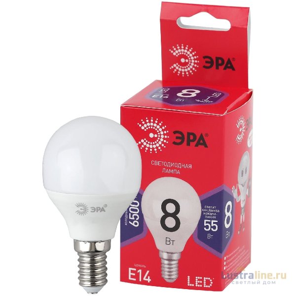 Лампа светодиодная Эра E14 8W 6500K LED P45-8W-865-E14 R Б0045358 Лампа светодиодная Эра E14 8W 6500K LED P45-8W-865-E14 R Б0045358