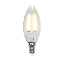 Лампа светодиодная филаментная (UL-00002196) Uniel E14 6W 3000K прозрачная LED-C35-6W/WW/E14/CL GLA01TR