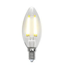Лампа светодиодная филаментная (UL-00002196) Uniel E14 6W 3000K прозрачная LED-C35-6W/WW/E14/CL GLA01TR
