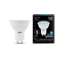 Лампа светодиодная Gauss GU10 5W 4100K матовая 101506205