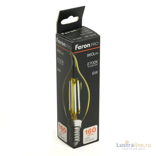 Лампа светодиодная Feron LB-1216 E14 6W 2700K 51262 Лампа светодиодная Feron LB-1216 E14 6W 2700K 51262