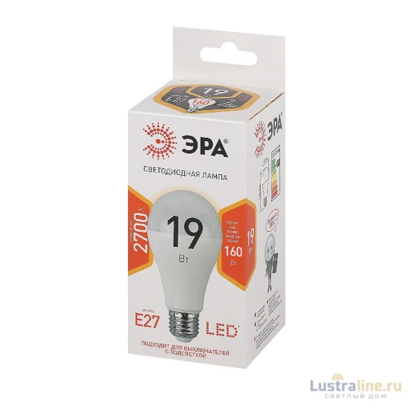 Лампа светодиодная Эра E27 19W 2700K LED A65-19W-827-E27 Б0031702 Лампа светодиодная Эра E27 19W 2700K LED A65-19W-827-E27 Б0031702