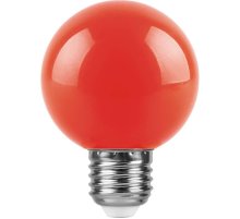 Лампа светодиодная Feron E27 3W красный Шар Матовая LB-371 25905