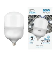Лампа светодиодная Gauss E27 60W 6500K матовая 63236