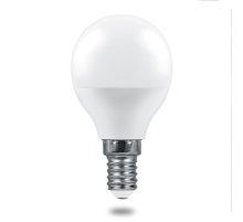 Лампа светодиодная Feron E14 9W 2700K шар матовый LB-1409 38077