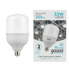 Лампа светодиодная Gauss E27 32W 6500K матовая 63233