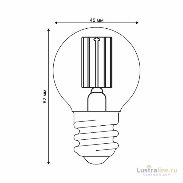 Лампа светодиодная филаментная Uniel LED-G45-4W/3000K/E27/CL GLY01TR UL-00011940