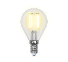Лампа светодиодная филаментная (UL-00001371) Uniel E14 6W 4000K прозрачная LED-G45-6W/NW/E14/CL PLS02WH