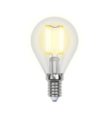 Лампа светодиодная филаментная (UL-00001371) Uniel E14 6W 4000K прозрачная LED-G45-6W/NW/E14/CL PLS02WH