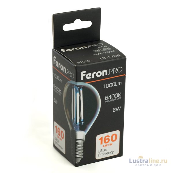 Лампа светодиодная Feron LB-1706 E14 6W 6400K 51258 Лампа светодиодная Feron LB-1706 E14 6W 6400K 51258