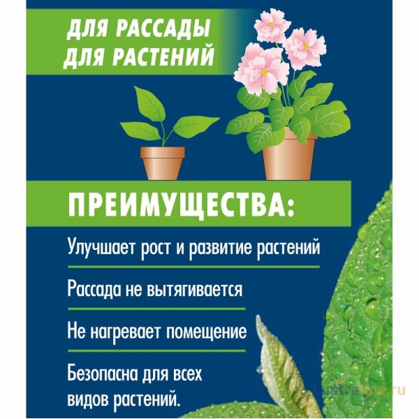 Лампа светодиодная для растений (11098) Uniel E27 20W прозрачная LED-M80-20W/SP/E27/CL ALS55WH