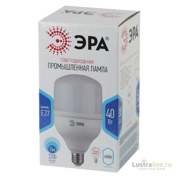 Лампа светодиодная Эра E27 40W 4000K LED POWER T120-40W-4000-E27 Б0027005 Лампа светодиодная Эра E27 40W 4000K LED POWER T120-40W-4000-E27 Б0027005